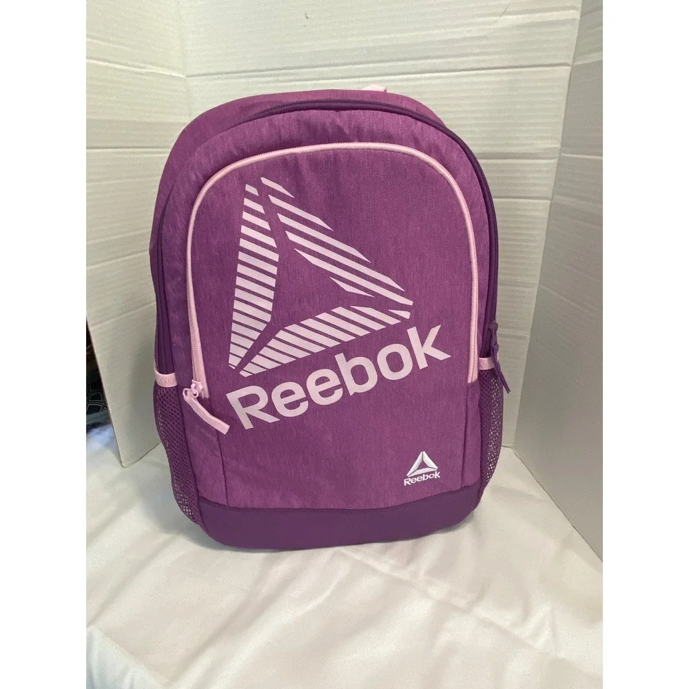 Reebok Marley Backpack Girls Purple Pink New Water Resistant Zip Adjustable stra